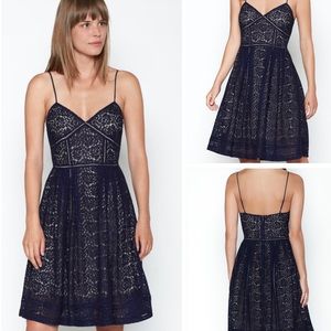 Joie Solandra Sleeveless Lace Dress Navy Blue Size 4